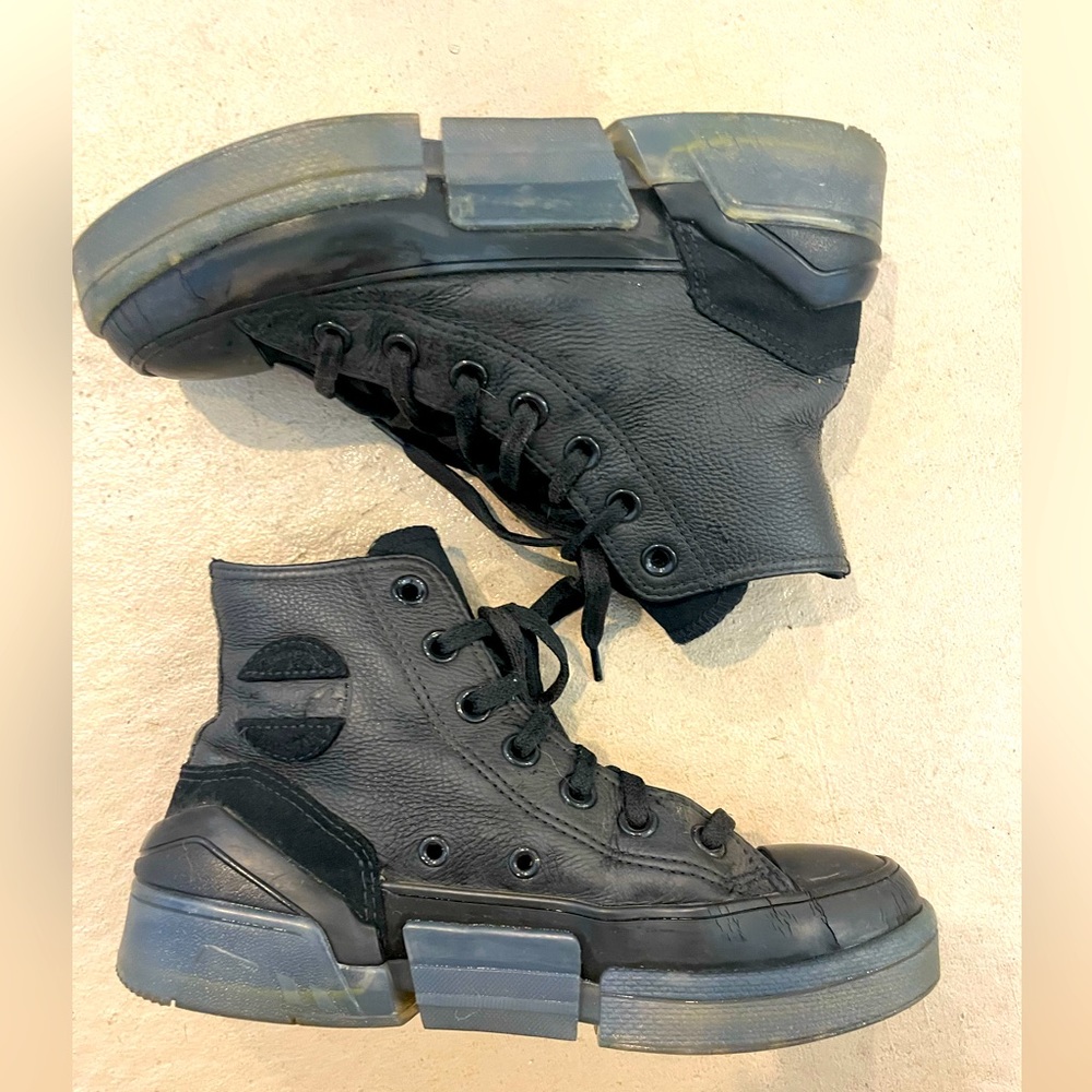 Converse Leather High Sneakers Transparent Sole